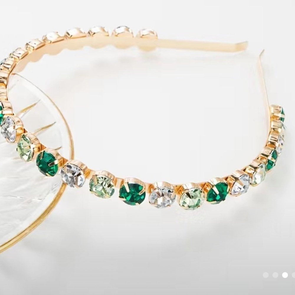Glam rhinestone headband in blue and green only